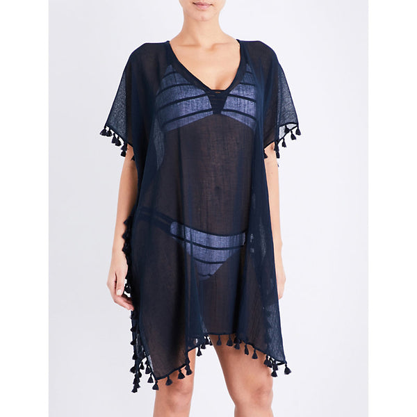 Seafolly Amnesia crinkled-cotton kaftan