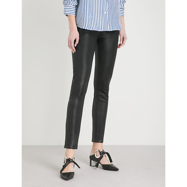  Paige Hoxton Ankle ultra-skinny high-rise coated stretch-denim jeans