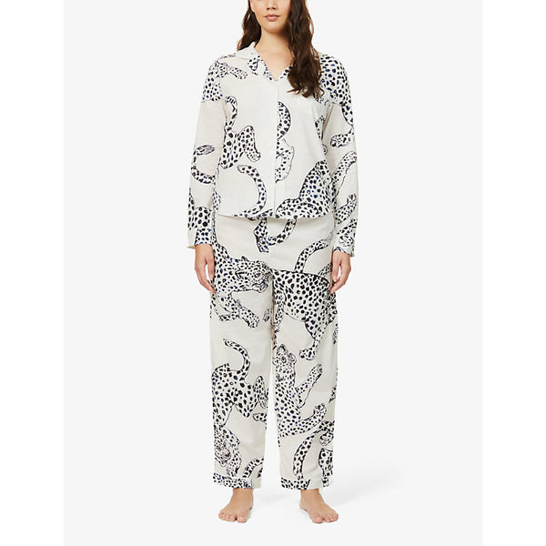  Desmond And Dempsey Printed cotton pyjama set