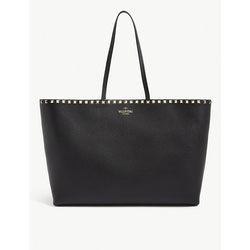  Valentino Garavani Rockstud large grained-leather tote bag