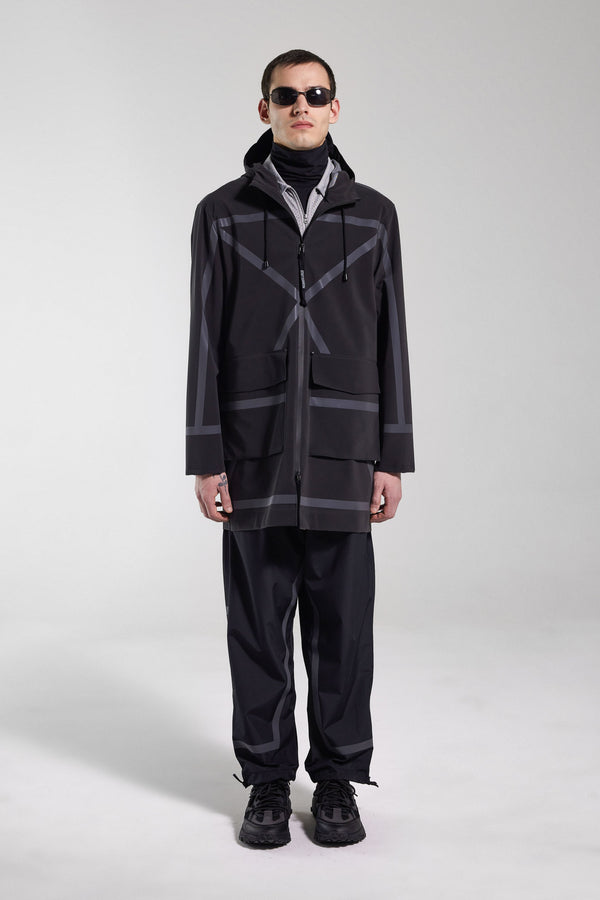 Stutterheim Stockholm Tape Matte Raincoat Black