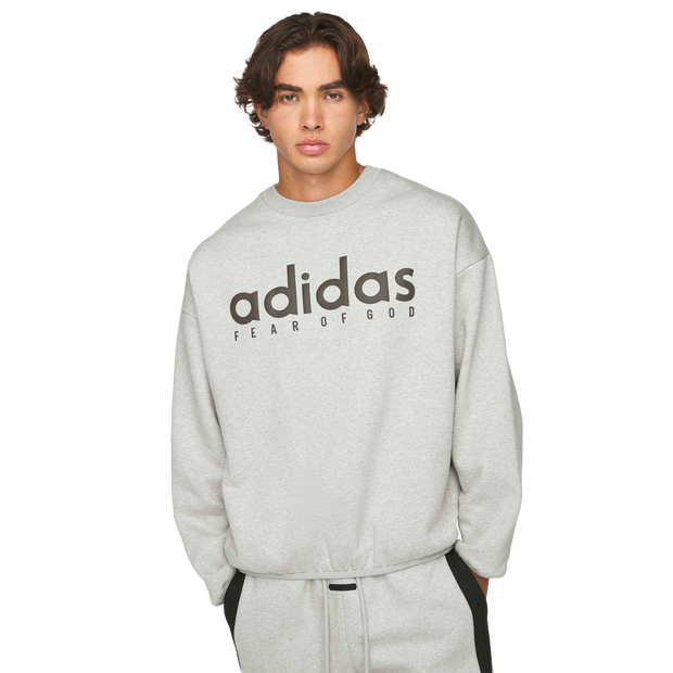 Adidas Fear Of God Sweatshirts Cotton Fleece Grey