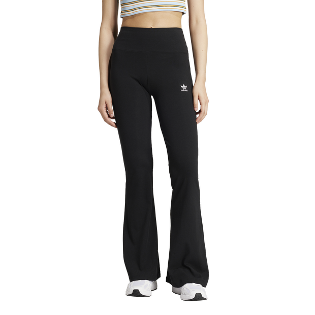 Adidas Essentials Rib Flared Leggings Leggings Cotton Jersey Black