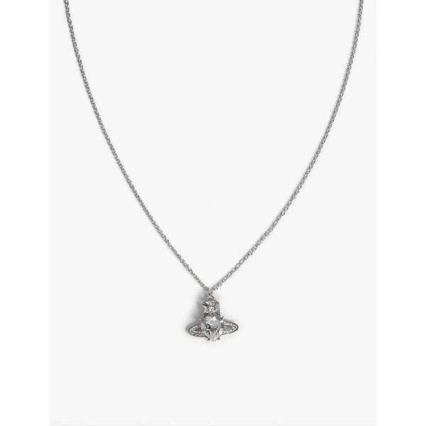 Vivienne Westwood Jewellery Ariella silver-toned brass, crystal and cubic zirconia pendant necklace