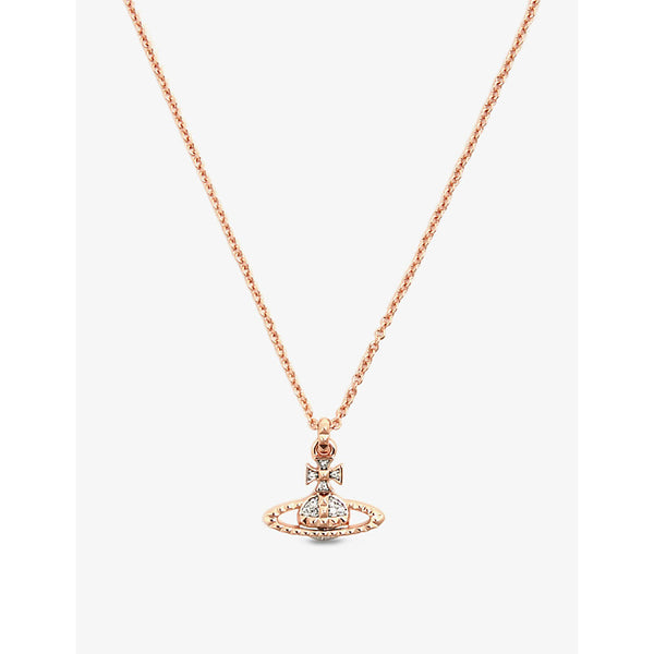 Vivienne Westwood Jewellery Mayfair Bas Relief rose gold and rhodium-plated brass and crystal pendant necklace