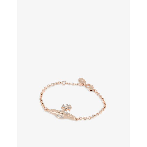 Vivienne Westwood Jewellery Mayfair Bas Relief rose gold- and rhodium-plated brass and crystal charm bracelet