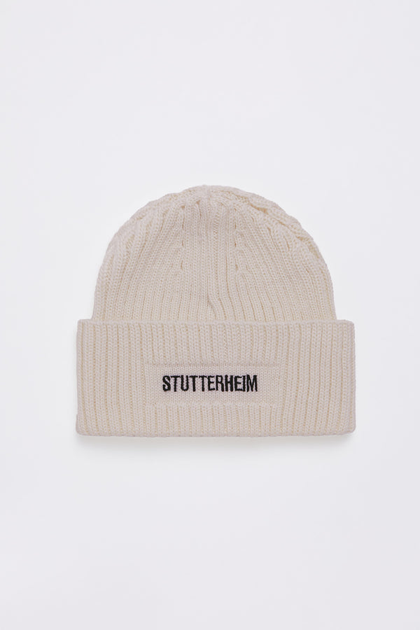 Stutterheim Logo Beanie Light Sand