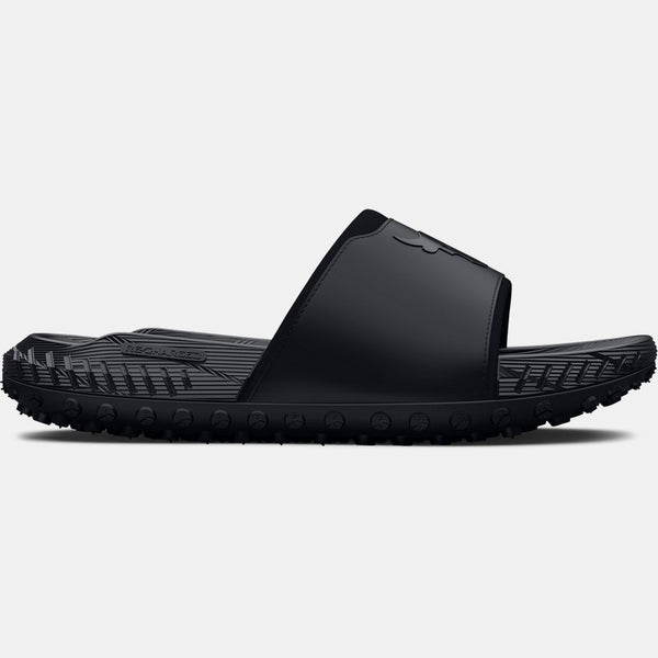 Under Armour Project Rock 3 Slides Black Black Pitch Gray