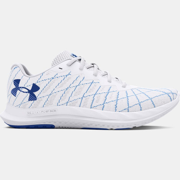 Under Armour Charged Breeze Running Shoes White Horizon Blue Tech Blue