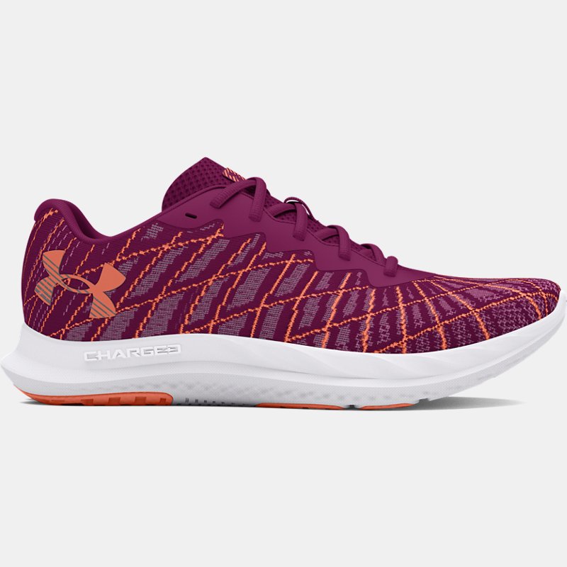 Under Armour Charged Breeze Running Shoes Purple Gemini Flare Orange Flare Orange