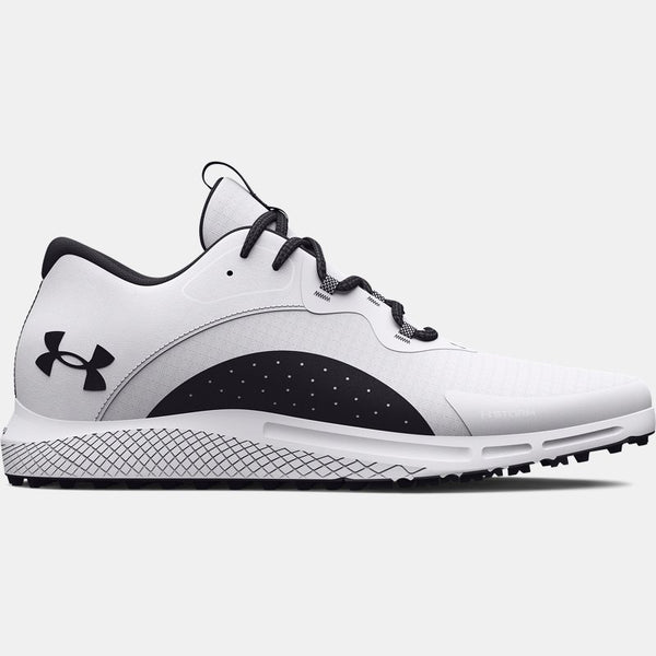 Under Armour Charged Draw 2 Spikeless Golf Shoes White Black Black