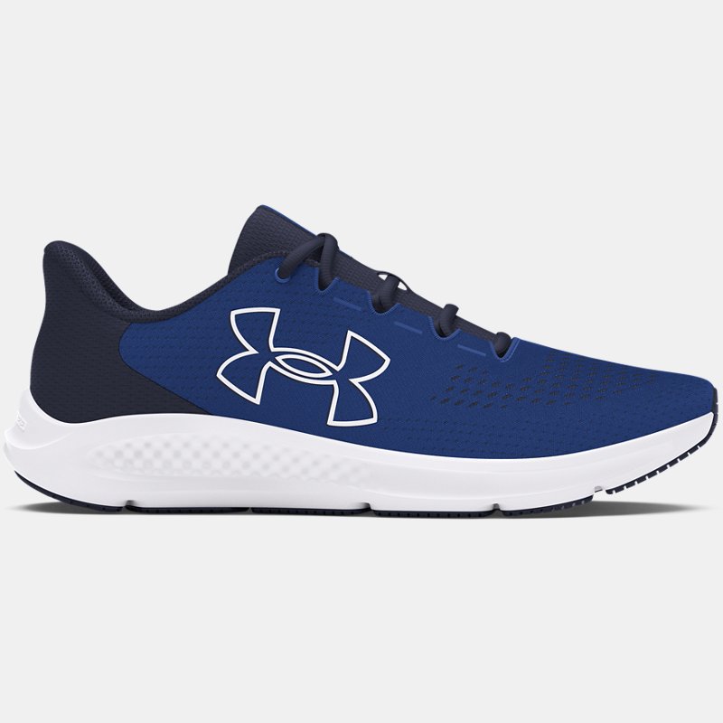 Under Armour Charged Pursuit Big Logo Running Shoes Tech Blue Midnight Navy White