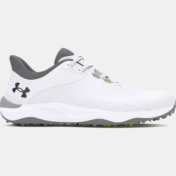 Under Armour Drive Pro Spikeless Wide Golf Shoes White White Metallic Gun Metal