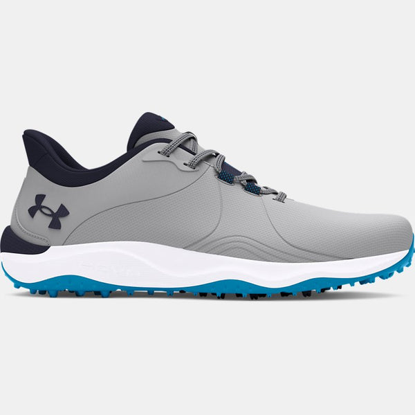 Under Armour Drive Pro Spikeless Wide Golf Shoes Mod Gray Capri Midnight Navy