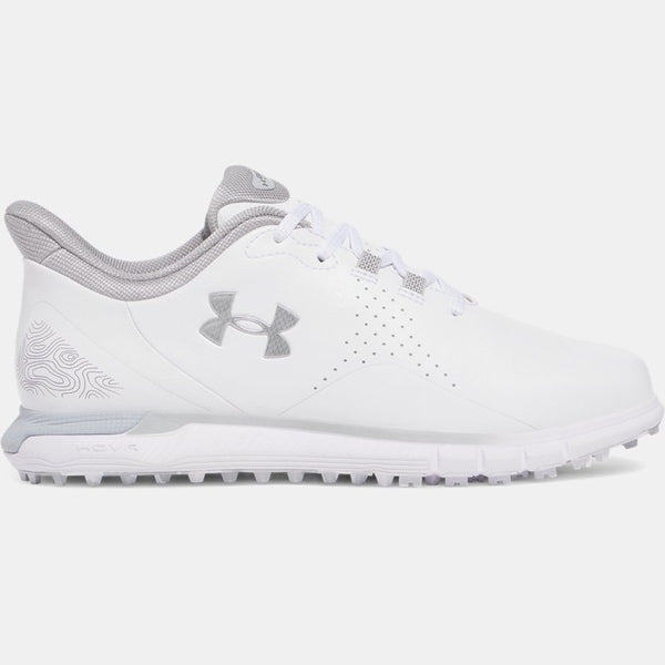 Under Armour Drive Fade Spikeless Golf Shoes White White Metallic Silver