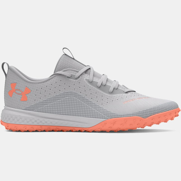 Under Armour Shadow Turf Football Shoes Halo Gray Flare Orange Flare Orange