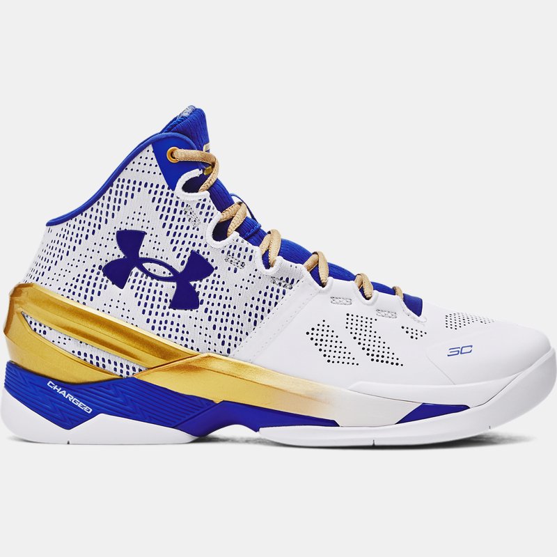 Curry Retro Basketball Shoes White Metallic Gold Team Royal