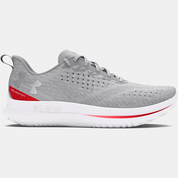 Under Armour Velociti 4 Running Shoes Halo Gray Racer Red White