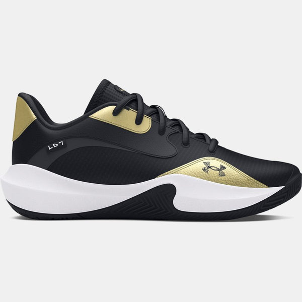 Under Armour Lockdown Low Basketball Shoes Black Metallic Gold Black