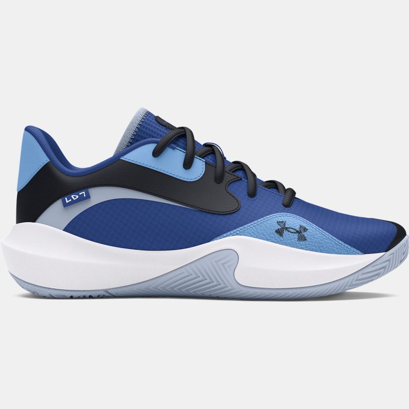 Under Armour Lockdown Low Basketball Shoes Tech Blue Nimbus Blue Black