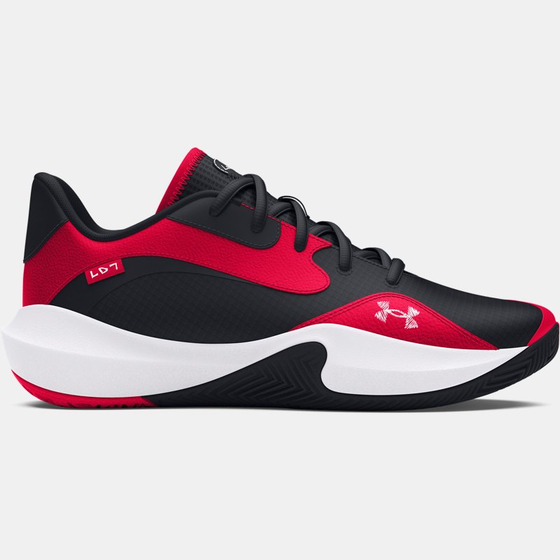 Under Armour Lockdown Low Basketball Shoes Red Black White