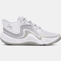 Under Armour Spawn Mid Basketball Shoes White Distant Gray White Clay (EU )