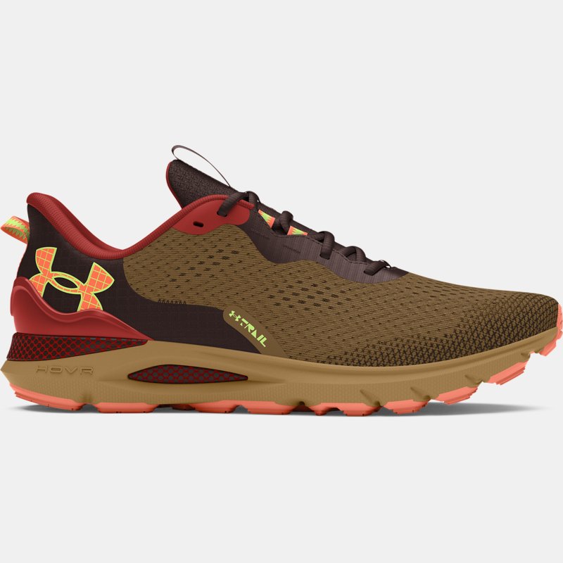 Under Armour Sonic Trail Running Shoes Coyote Earthen Orange Flare Orange