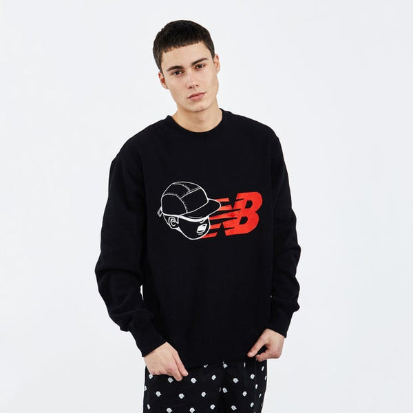 New Balance Paperboy Unisex Sweatshirts Cotton Fleece Black