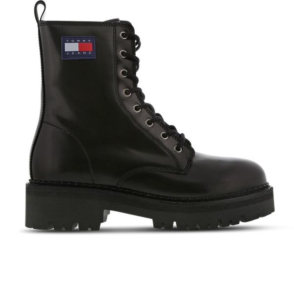 Tommy Jeans Lace Up Sneakers Leather Black