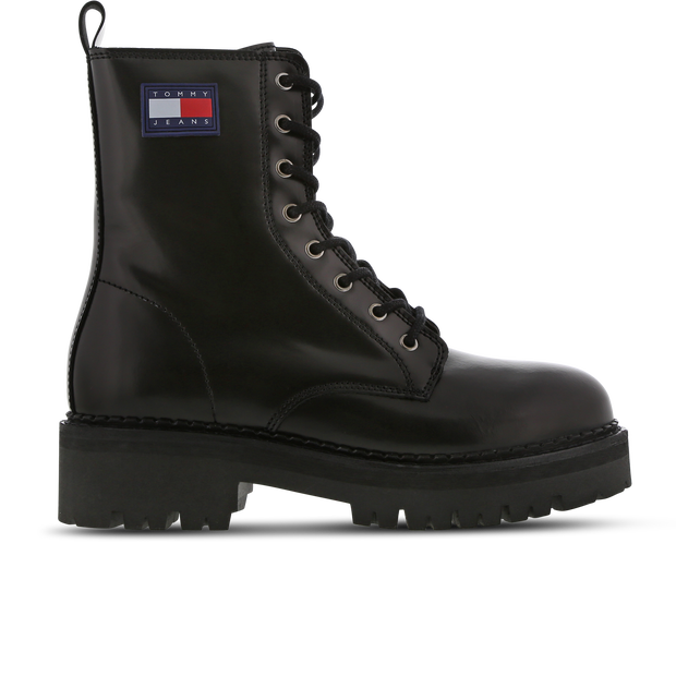 Tommy Jeans Lace Up Sneakers Leather Black