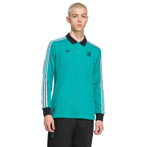 Adidas Liverpool Fc Terrace Icons Polo Shirt Polos Cotton Jersey Green