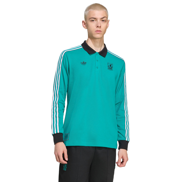 Adidas Liverpool Fc Terrace Icons Polo Shirt Polos Cotton Jersey Green