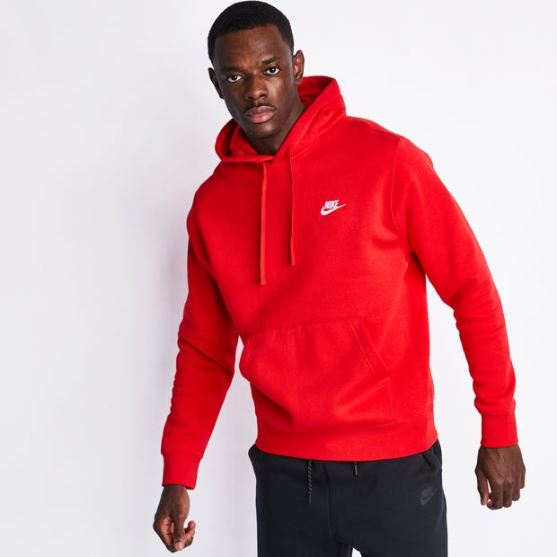Nike Club Hoodies Cotton Fleece Red