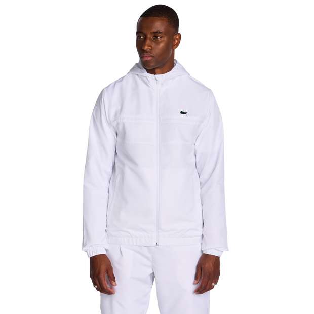 Lacoste Diamond Weave Hooded Track Tops White