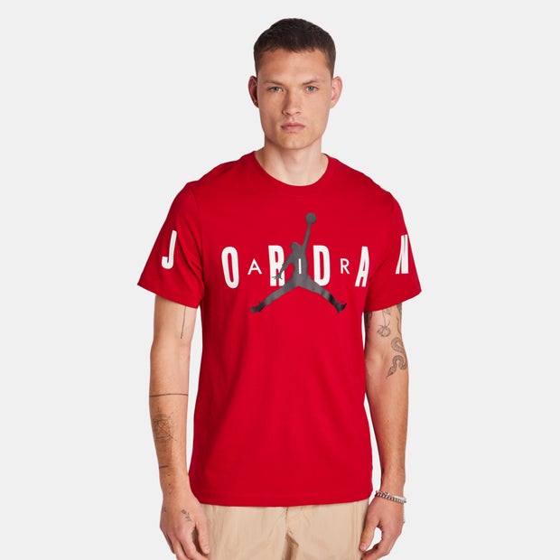 Jordan Air Stretch T Shirts Cotton Fleece Red