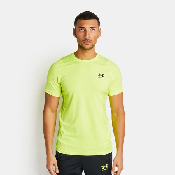 Under Armour Hg Fitted T Shirts Yellow