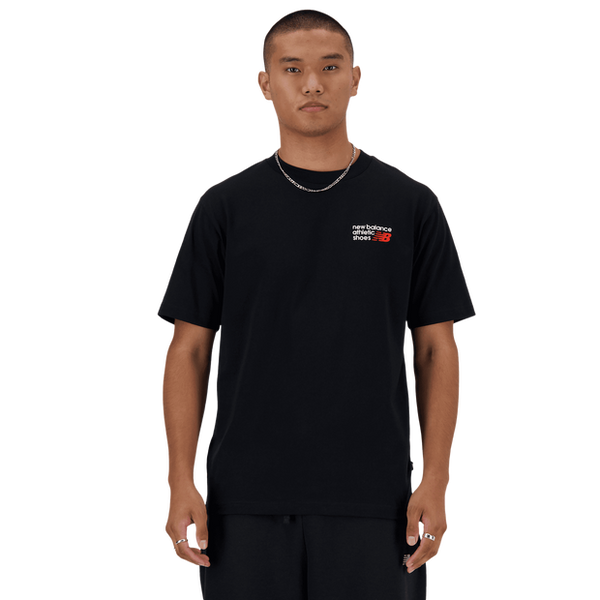 New Balance Athletics T Shirts Cotton Jersey Black