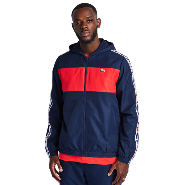 Lacoste Diamond Weave Colorblock Track Tops Navy