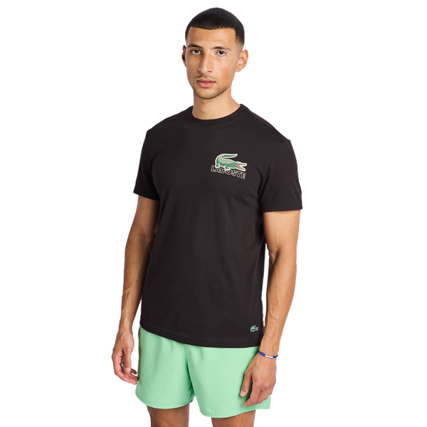 Lacoste Big Croc Graphic T Shirts Cotton Jersey Black