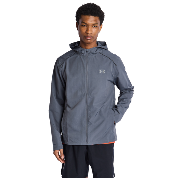 Under Armour Launch Track Tops Poly Woven Grey