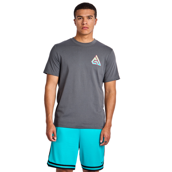Nike Giannis T Shirts Cotton Jersey Grey