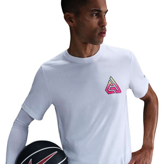 Nike Giannis T Shirts Cotton Jersey White
