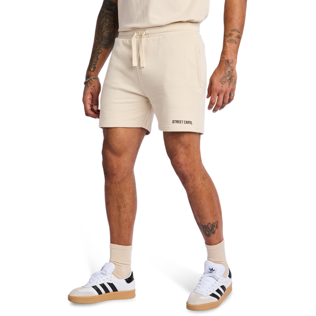 Street Cartel Darkside Shorts Cotton French Terry White