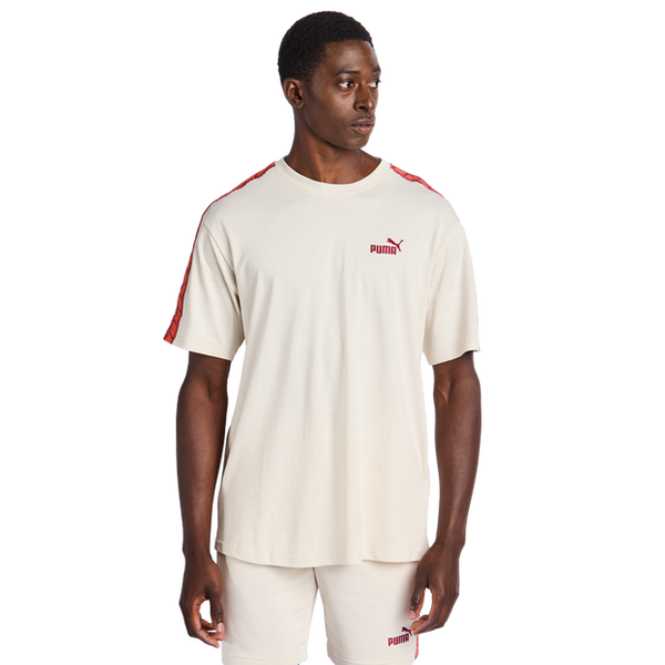 Puma Essentials+ Tape T Shirts Cotton Jersey White