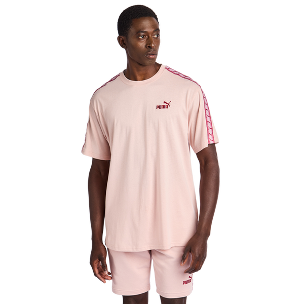 Puma Essentials+ Tape T Shirts Cotton Jersey Pink