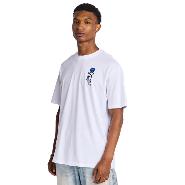 Puma Floral Sport T Shirts Cotton Jersey White