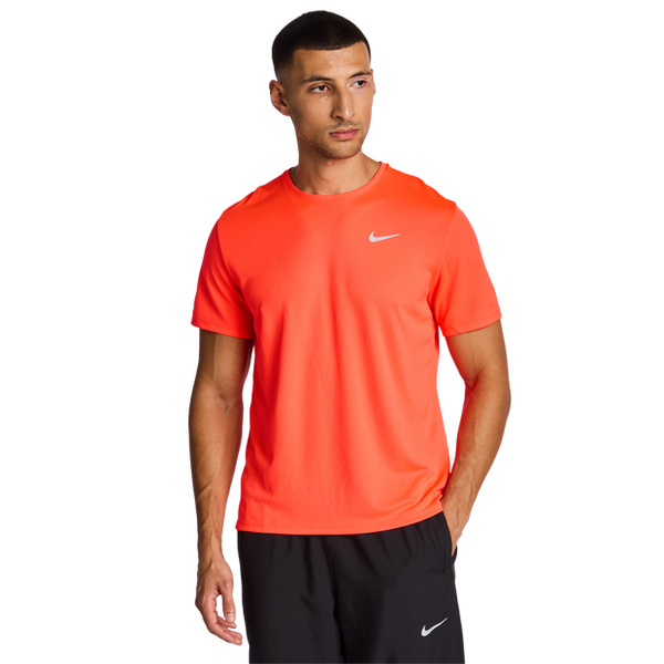 Nike Miler T Shirts Poly Jersey Red