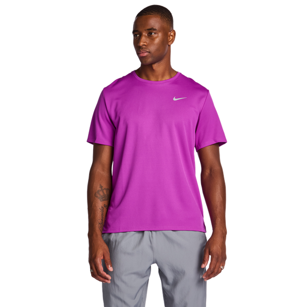 Nike Miler T Shirts Poly Jersey Purple