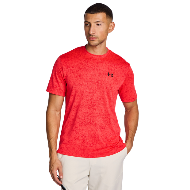 Under Armour Tech Pixelate T Shirts Poly Jersey Red