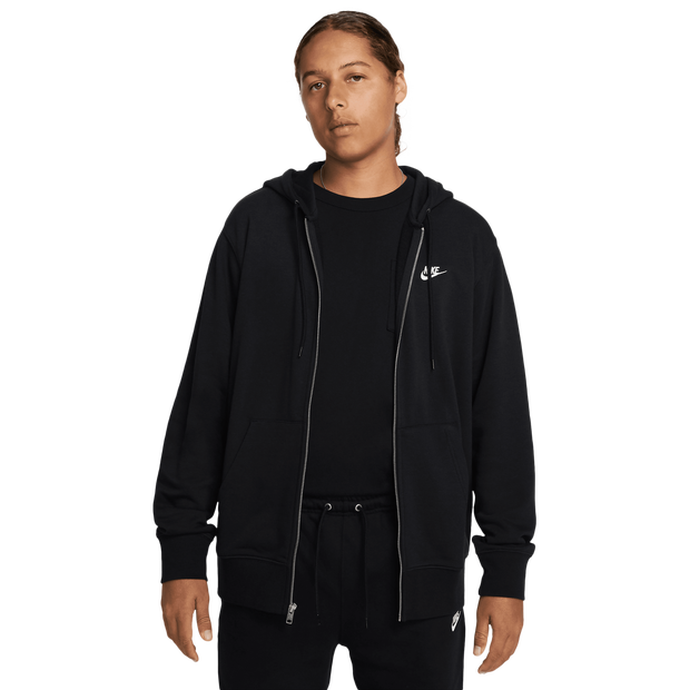 Nike Club Hoodies Cotton Jersey Black